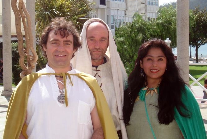 Germán, Peggy y el druida Manuel Aneiros Loureiro
