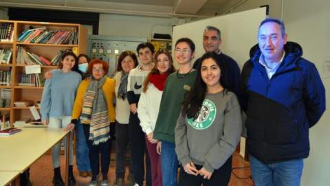 Momento de la presentación, esta mañana, en el IES de Sahagún