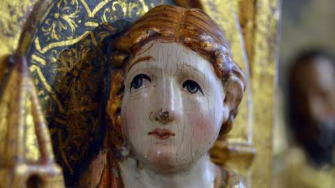 Detalle del retablo de la iglesia de Vallecillo
