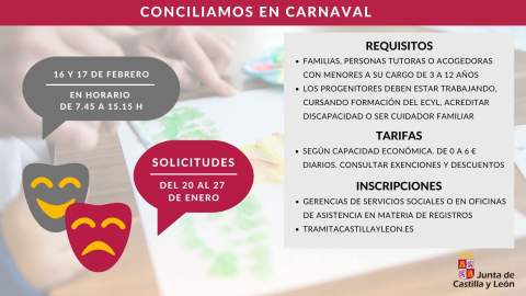 El programa ‘Conciliamos’ abre el plazo de inscripciones de su edición de carnaval