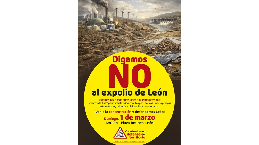 Plataformas sociales convocan una concentraci&oacute;n en Le&oacute;n para frenar el expolio del territorio
