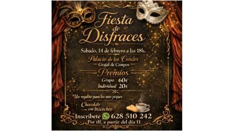 El palacio de Grajal abre sus puertas a la 'aristocracia' del disfraz por carnavales