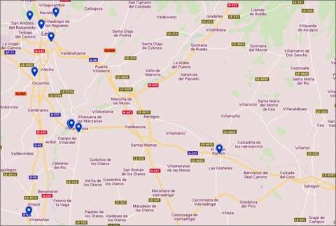 En la comarca de Sahagún hay actualmente un único punto de venta de comida prepara. Se trata del Área de Servicio Castillo El Burgo, en El Burgo Ranero, concretamente radicada en la Autovía Camino de Santiago A-231