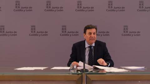 Carlos Javier Fernández Carriedo, portavoz de la Junta, en su comparecencia