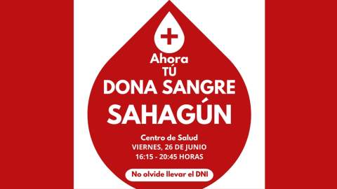 Sahagún convoca este viernes a una nueva jornada de donación de sangre