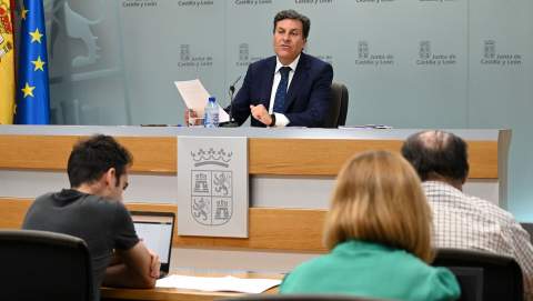 Momento de la rueda de prensa tras el Consejo de Gobierno de la Junta