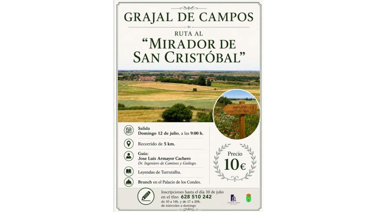 Grajal de Campos profundiza en su historia y entorno con una nueva ruta guiada al Mirador de San Crist&oacute;bal