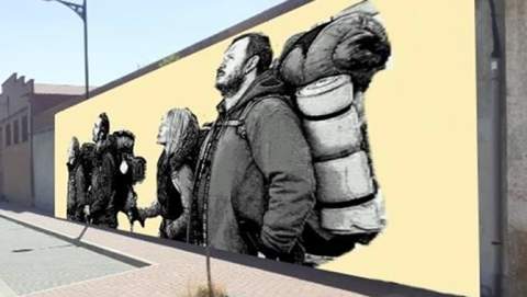 Ilustración propuesta para el tramo urbano del Camino de Santiago