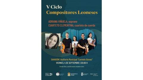 Sahagún abre el V Ciclo Compositores Leoneses con la soprano Adriana Viñuela y la joven formación de cuerda Clementina