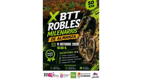 El ciclismo de montaña regresa a Almanza con 200 plazas para la X BTT Robles Milenarios